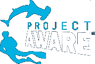 Project AWARE logo showing a diver and a shark