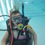 PADI Junior Open Water diver during pool training
