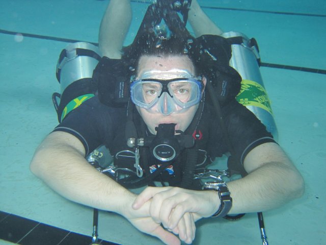Jon Rusho in sidemount scuba gear at Dive Utah